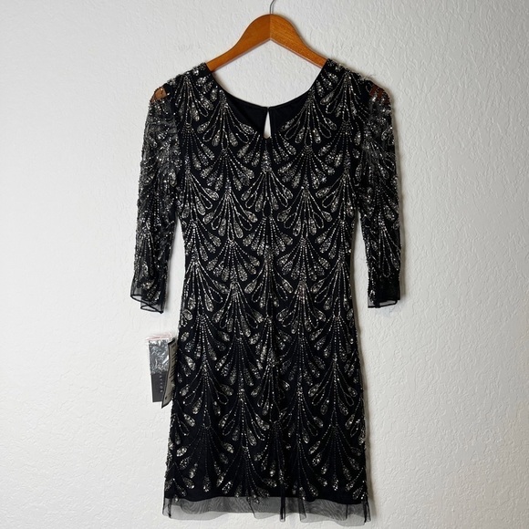 Aidan Mattox Beaded Trapeze Dress - Picture 3 of 10